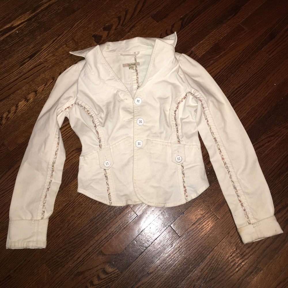Free People White Denim Jacket